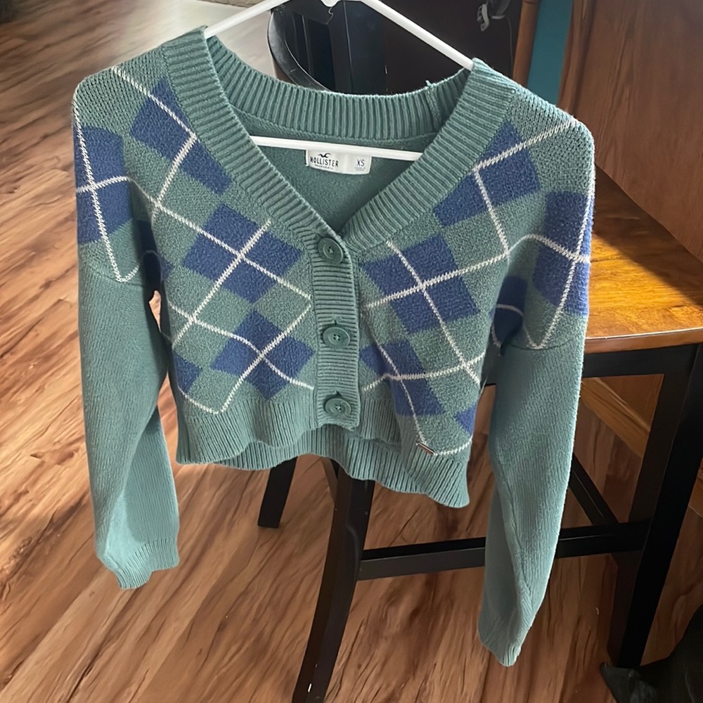 Cropped Button Up Sweater